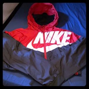 Red and black nike windbreaker
